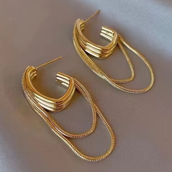 Anthropologie Jewelry - Anthropologie Layered Gold Earrings